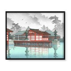Kawase Hasui Miyajima we mgle 50×40
