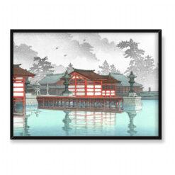 Kawase Hasui Miyajima we mgle 70×50
