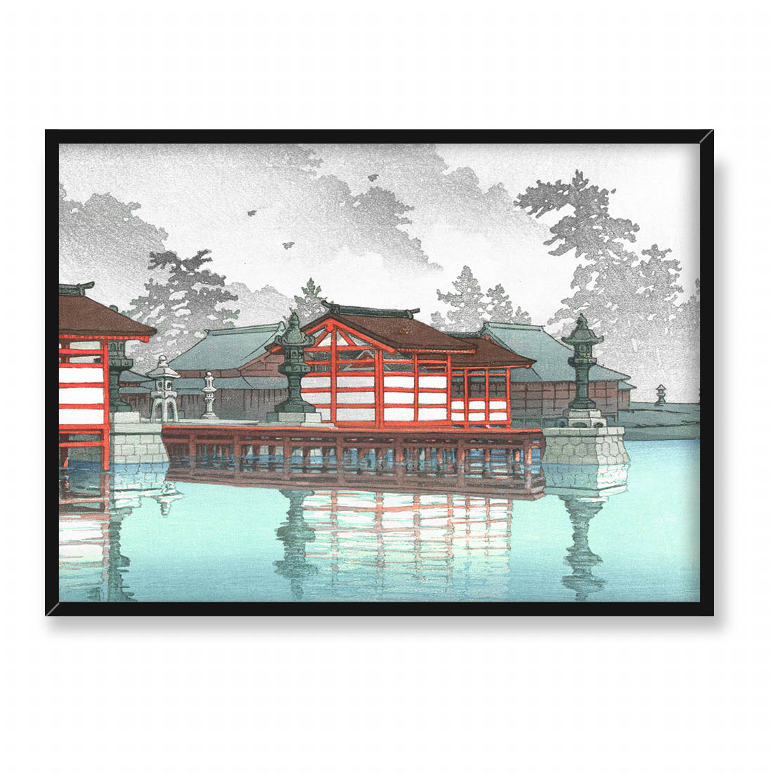 Kawase Hasui Miyajima we mgle 70x50