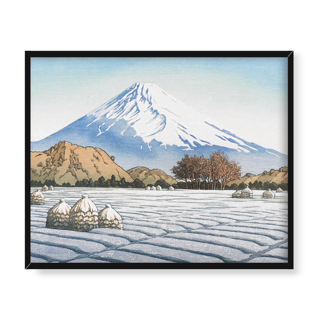 Kawase Hasui Mroźny poranek w Nagaoka 50x40 w RAMIE