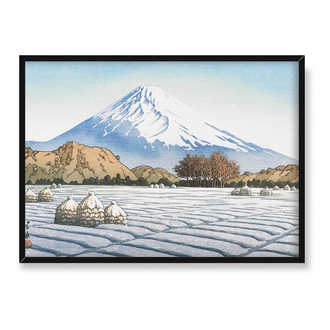 Kawase Hasui Mroźny poranek w Nagaoka 70x50