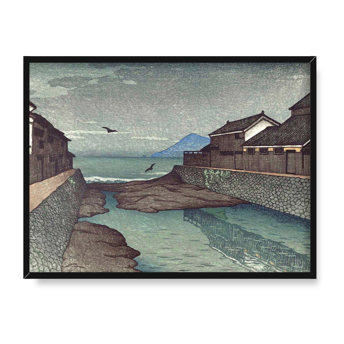 Kawase Hasui Pamiątki z podróży tom pierwszy Horikawa w Obama 40x30 w RAMIE