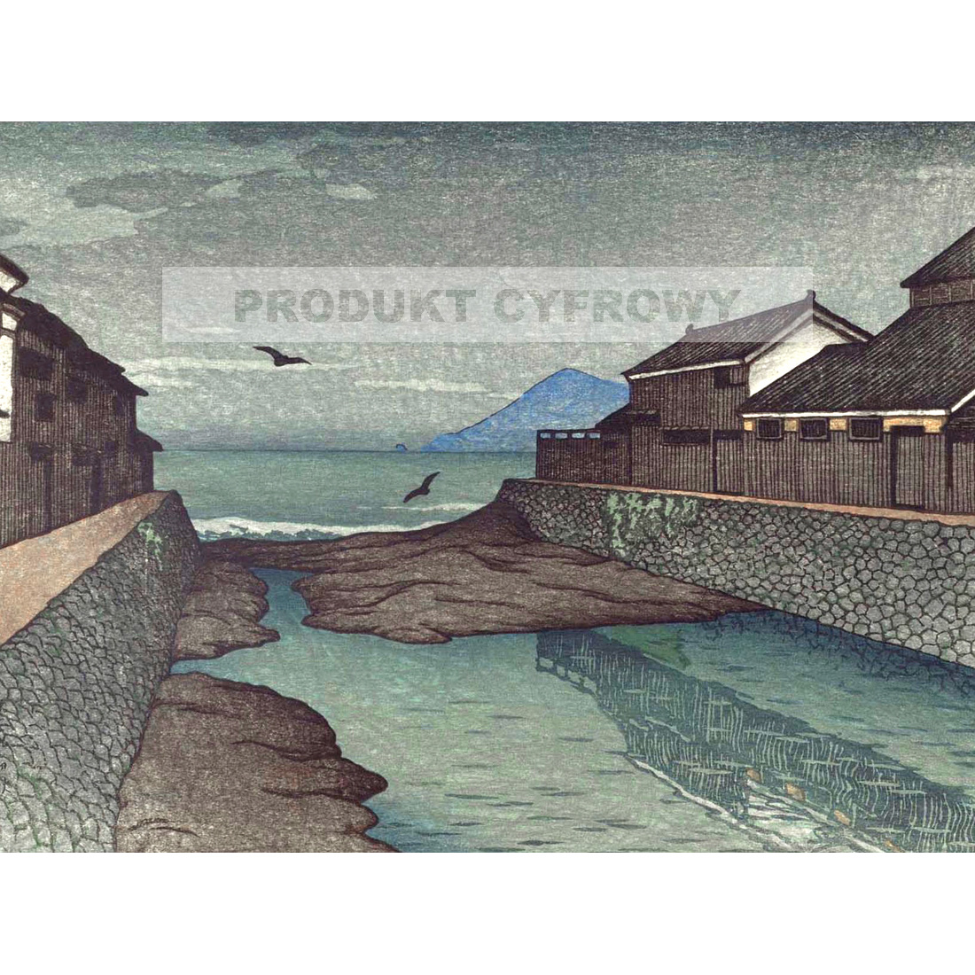 Kawase Hasui Pamiątki z podróży tom pierwszy Horikawa w Obama — produkt cyfrowy do pobrania