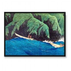 Kawase Hasui Plaża Urahama w Echigo 70×50