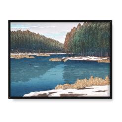 Kawase Hasui Pozostały śnieg w Inokashira 40×30