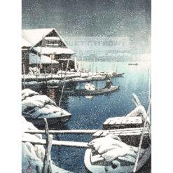 Kawase Hasui Śnieg w Mukojima — produkt cyfrowy do pobrania