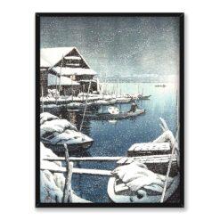 Kawase Hasui Śnieg w Mukojima 30×40