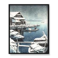 Kawase Hasui Śnieg w Mukojima 40×50