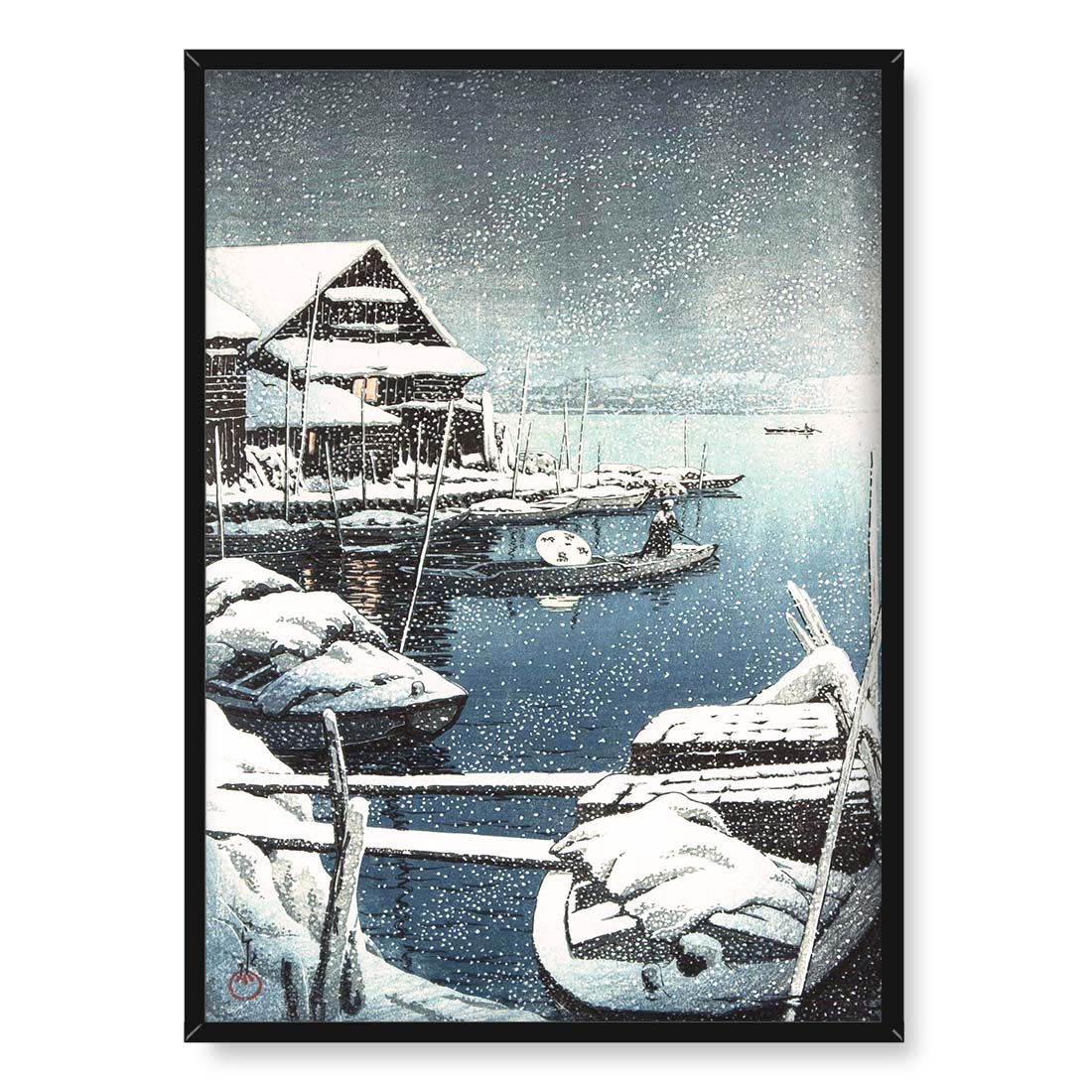 Kawase Hasui Śnieg w Mukojima 50x70