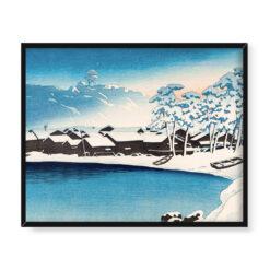 Kawase Hasui Śnieżny brzask 50×40 w RAMIE