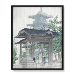 Kawase Hasui Świątynia Zensetsu w Sanshū 40×50