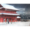 Kawase Hasui Świątynia Zōjō-ji w śniegu — produkt cyfrowy do pobrania