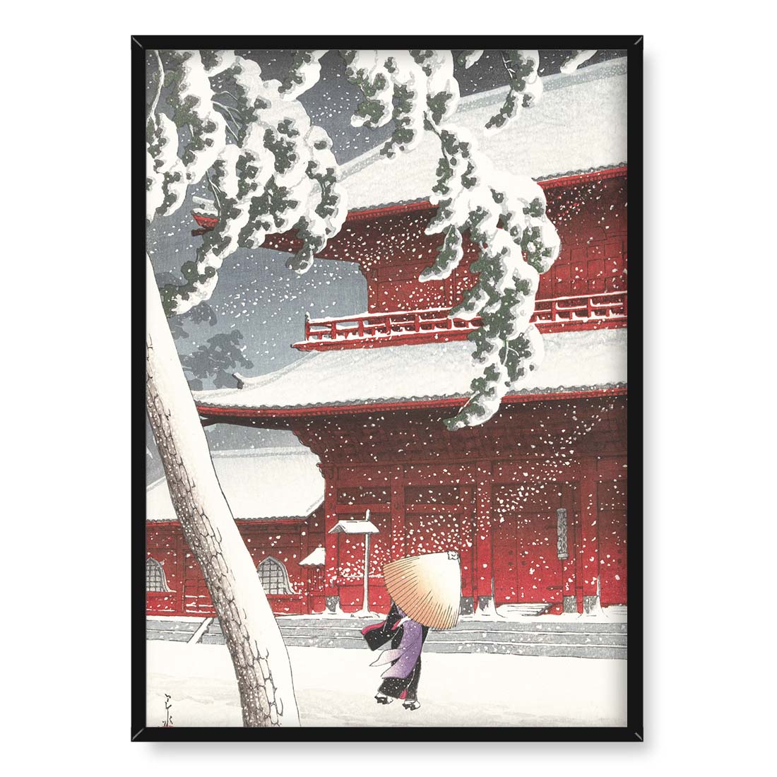 Kawase Hasui Świątynia Zojo w Shiba Tokio 50x70