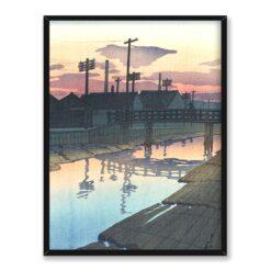 Kawase Hasui Tokio Kiba o zmierzchu 30×40
