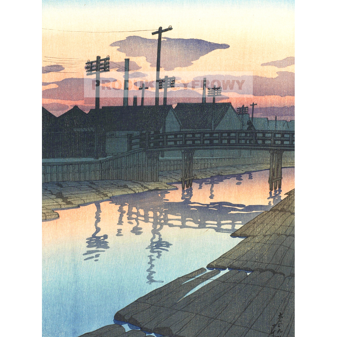 Kawase Hasui Tokio Kiba o zmierzchu — produkt cyfrowy do pobrania