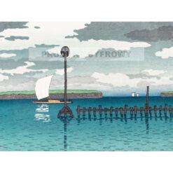 Kawase Hasui Tokio Shinagawa na morzu — produkt cyfrowy do pobrania