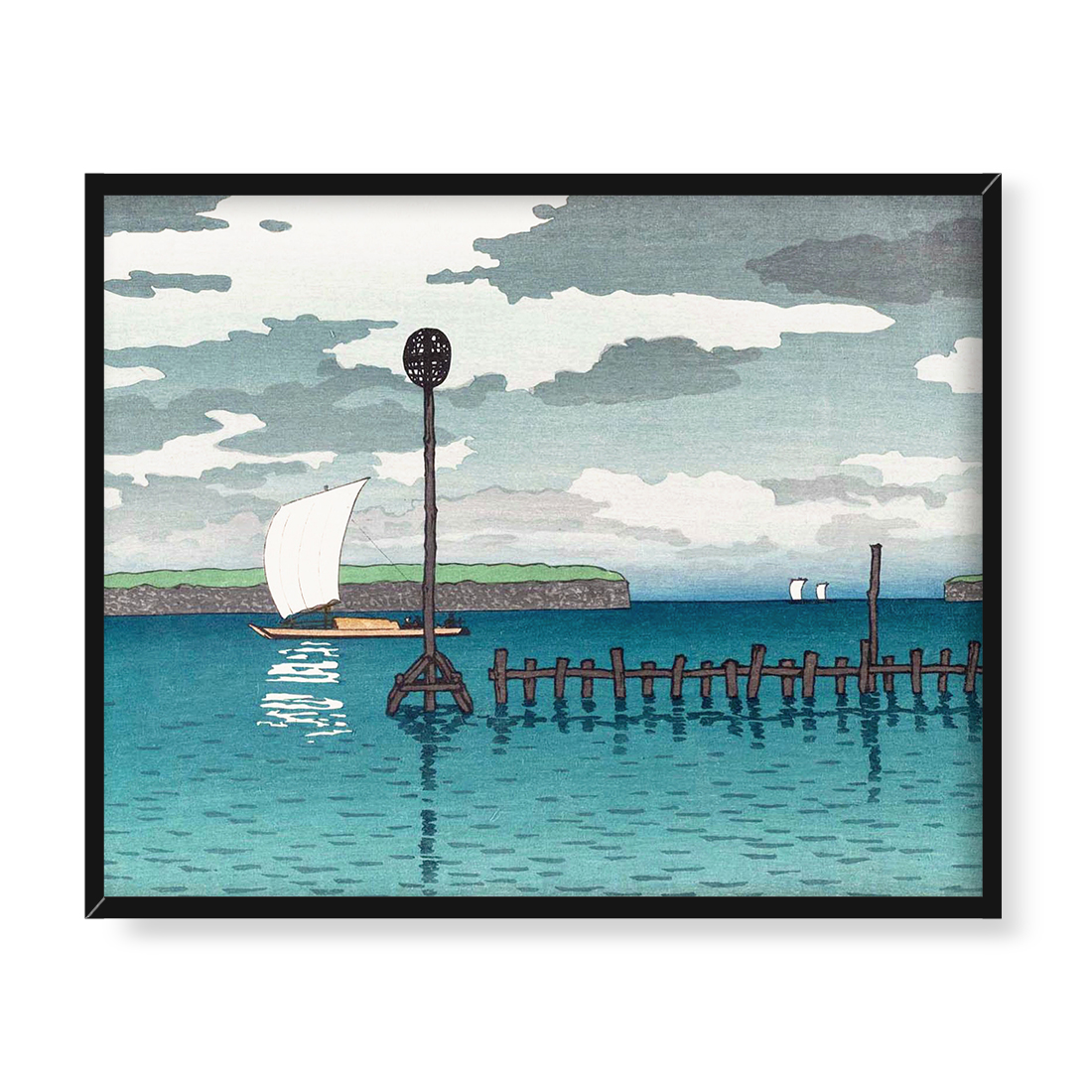 Kawase Hasui Tokio Shinagawa na morzu 50x40 w RAMIE
