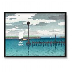 Kawase Hasui Tokio Shinagawa na morzu 70×50