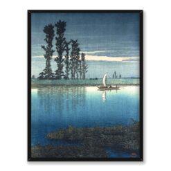 Kawase Hasui Wieczór w Ushibori 30×40