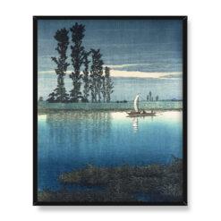 Kawase Hasui Wieczór w Ushibori 40×50