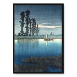 Kawase Hasui Wieczór w Ushibori 50×70