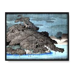 Kawase Hasui Wieczorny deszcz nad Matsunoshima 40×30