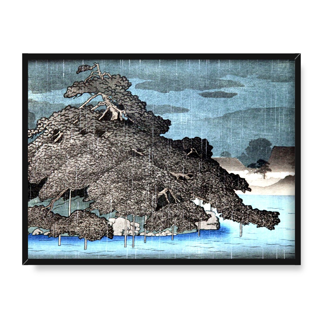 Kawase Hasui Wieczorny deszcz nad Matsunoshima 40x30 w RAMIE