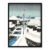 Kawase Hasui Wieczorny śnieg w wiosce Terashima 30×40 w RAMIE Kawase Hasui Wieczorny śnieg w wiosce Terashima 30×40 w RAMIE