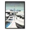 Kawase Hasui Wieczorny śnieg w wiosce Terashima 50×70