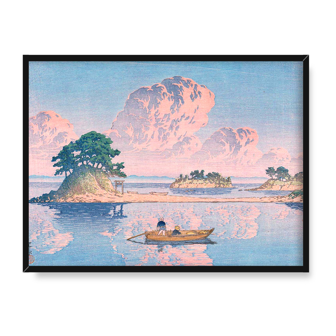 Kawase Hasui Wybór pejzaży Japonii Tsukumojima w Shimabara 40x30 w RAMIE