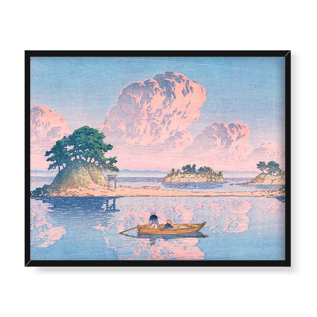 Kawase Hasui Wybór pejzaży Japonii Tsukumojima w Shimabara 50x40 w RAMIE