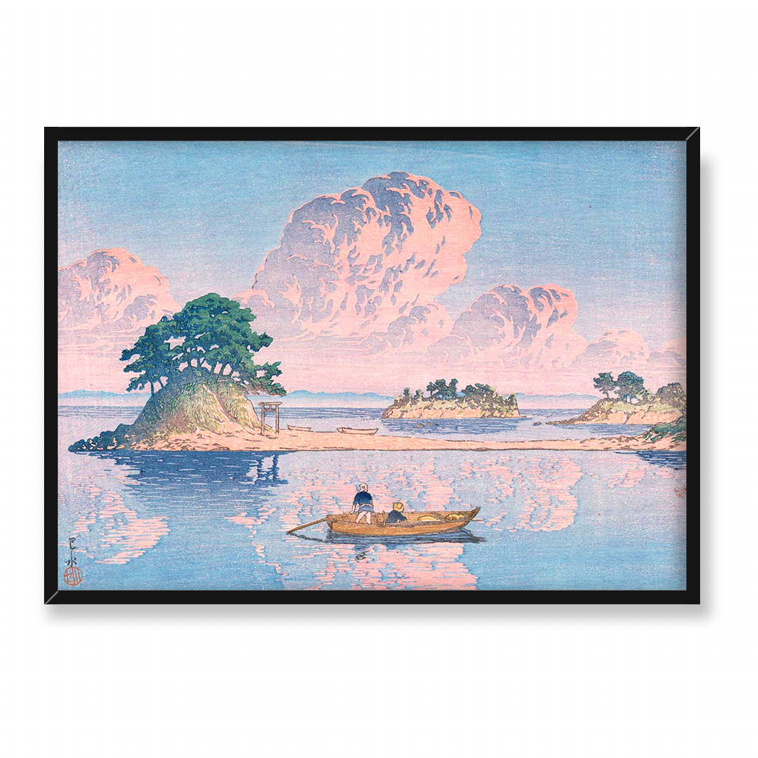 Kawase Hasui Wybór pejzaży Japonii Tsukumojima w Shimabara 70x50