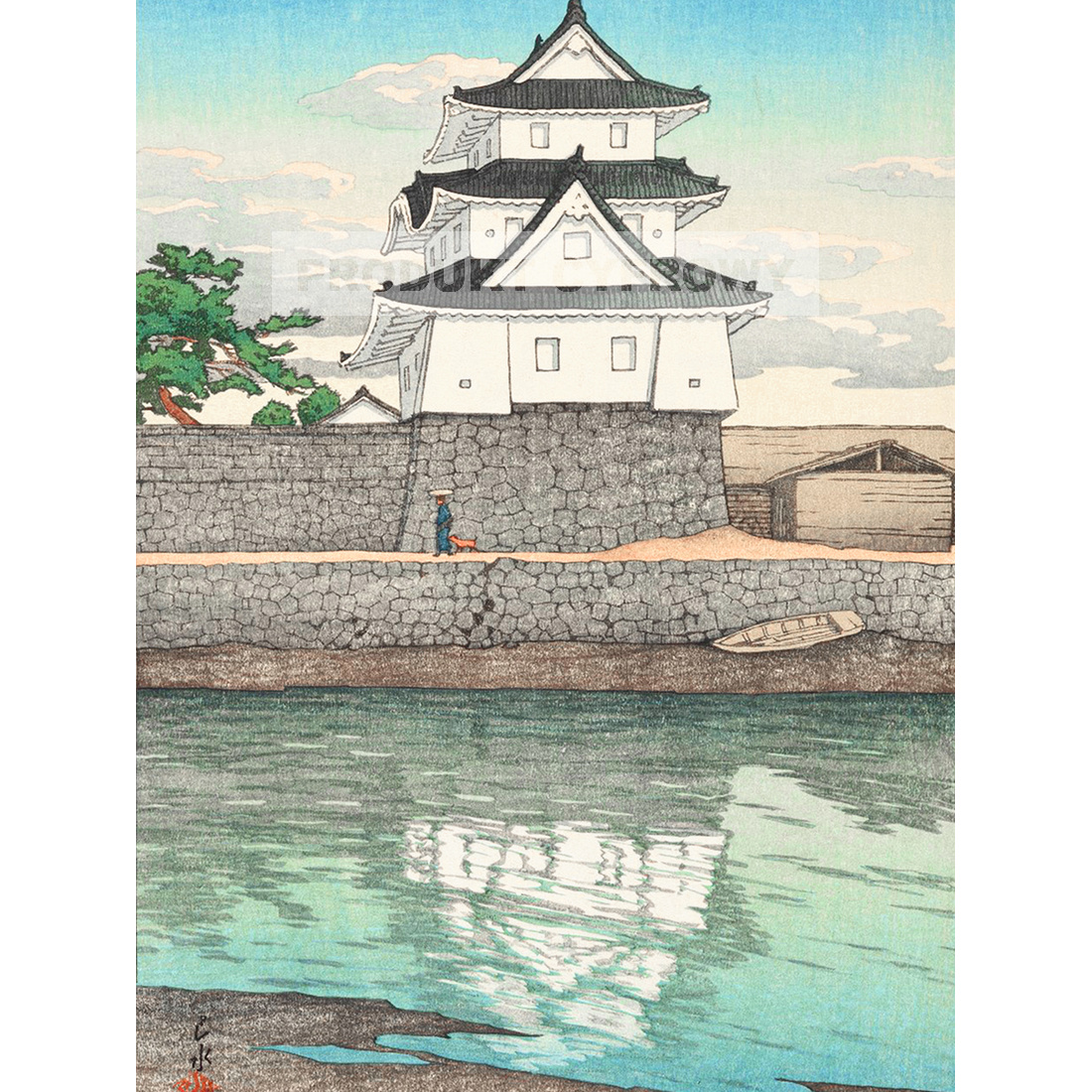 Kawase Hasui Zamek Takamatsu w Sanuki — produkt cyfrowy do pobrania