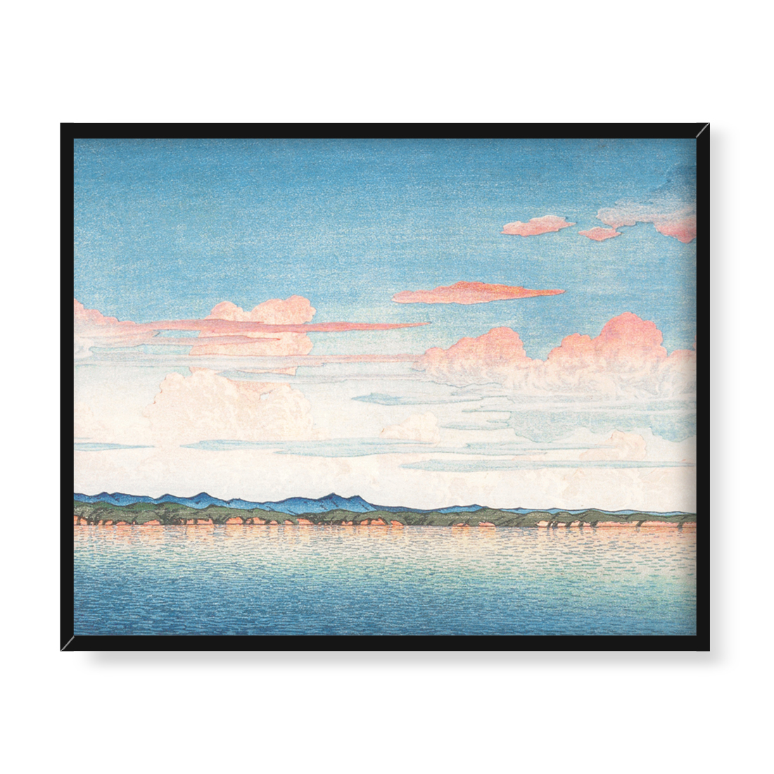 Kawase Hasui Zatoka Mano na Sado 50x40 w RAMIE