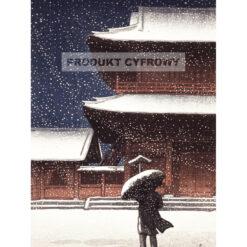 Kawase Hasui Zojo-ji w śniegu — produkt cyfrowy do pobrania
