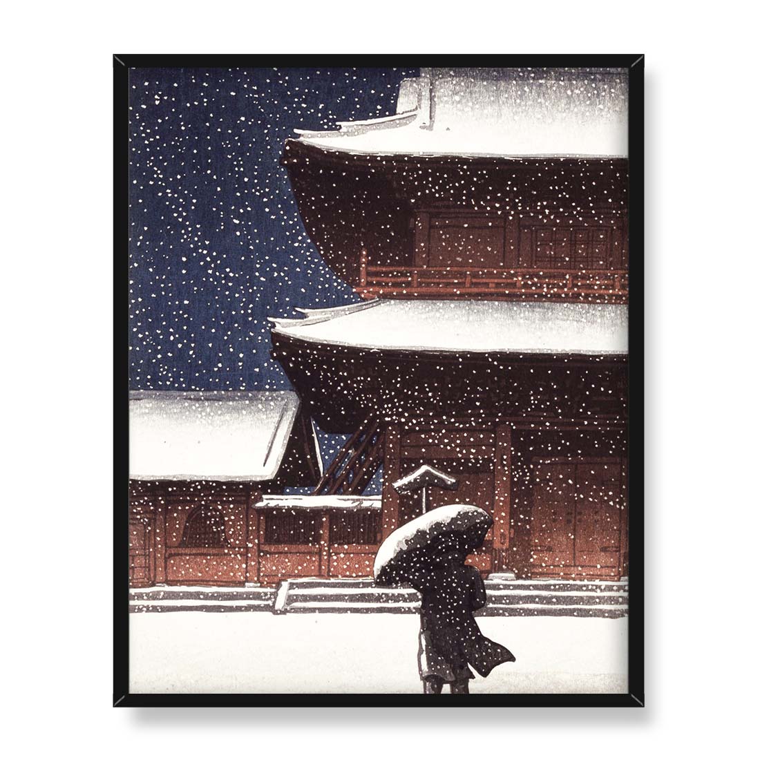 Kawase Hasui Zojo-ji w śniegu 40x50