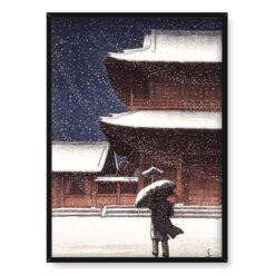 Kawase Hasui Zojo-ji w śniegu 50×70