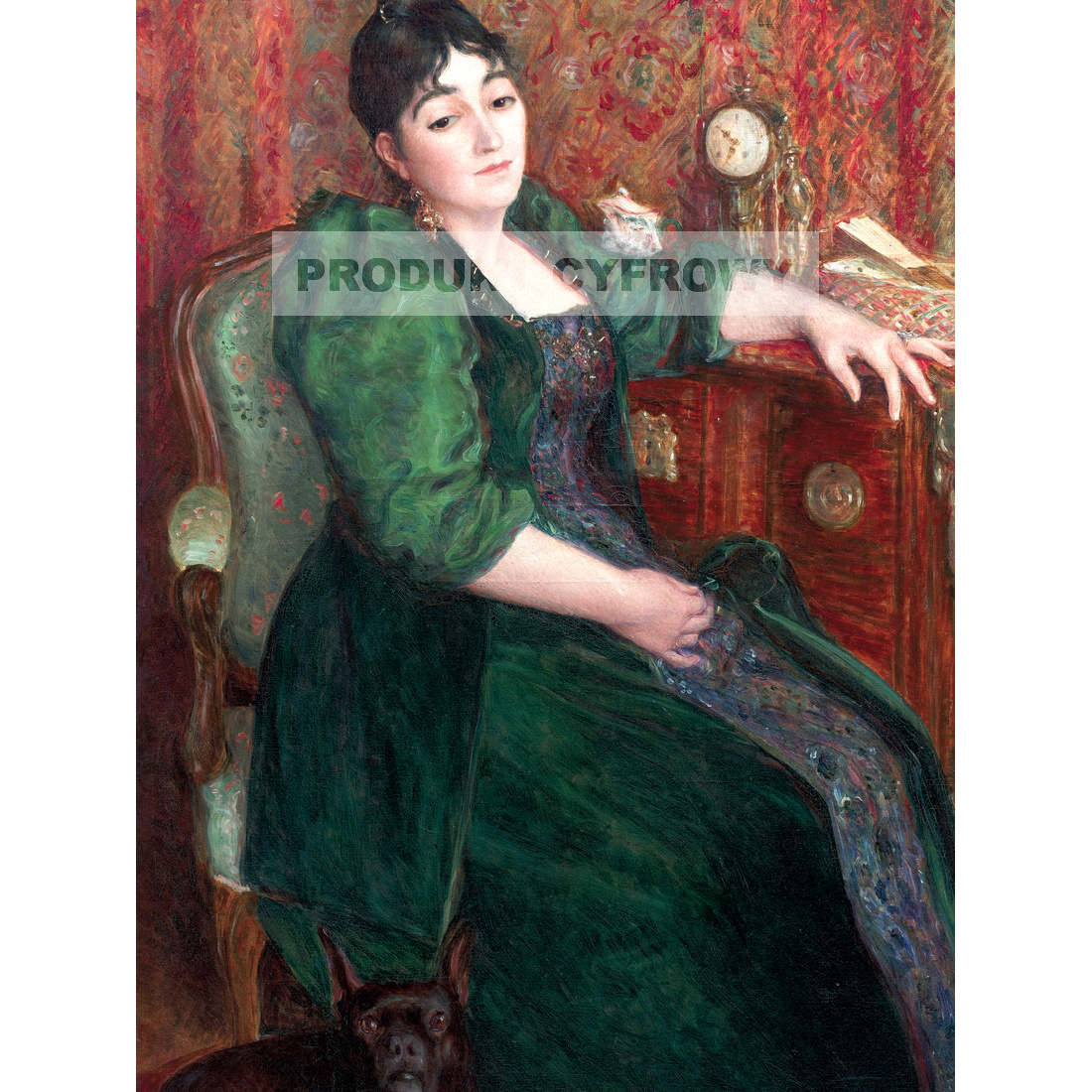 Marie Bracquemond Autoportret artystki w fotelu — produkt cyfrowy do pobrania