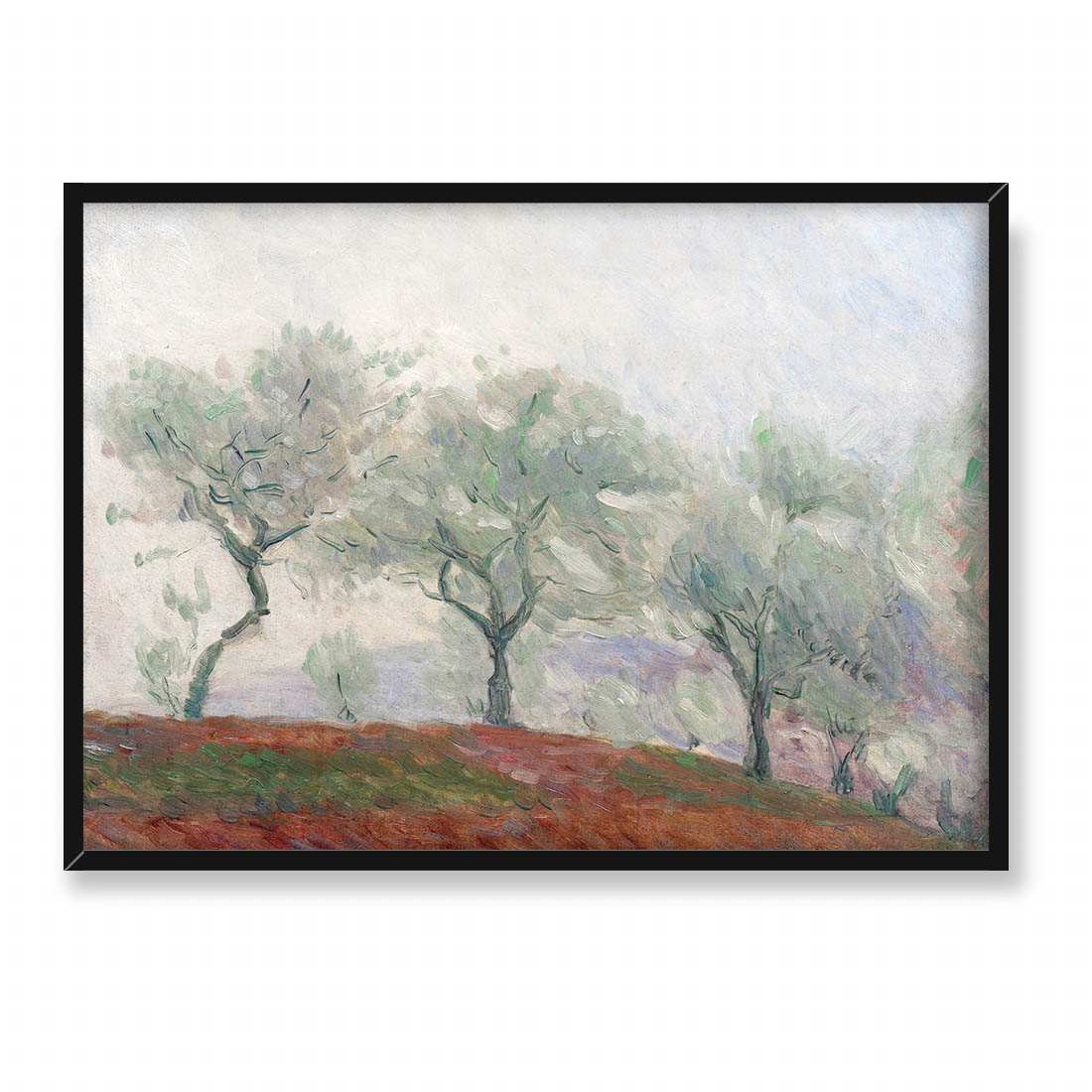 Marie Bracquemond Pejzaż z drzewami o zachodzie słońca 70x50