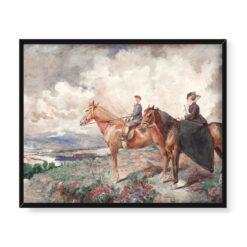 Marie Bracquemond Pierre i Louise Bracquemond na przejażdżce konnej na Mont-Dore 50×40