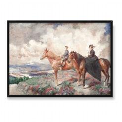 Marie Bracquemond Pierre i Louise Bracquemond na przejażdżce konnej na Mont-Dore 70×50