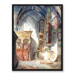 Marie Bracquemond Wnętrze kościoła 30×40