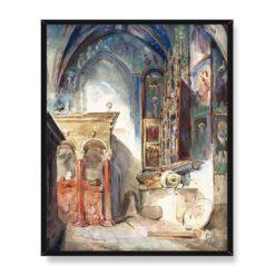 Marie Bracquemond Wnętrze kościoła 40×50