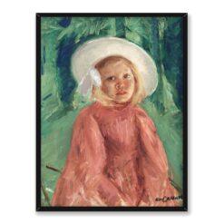 Mary Cassatt Dziewczynka w kapeluszu 30×40