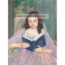 Mary Cassatt Francoise czytająca na krześle z okrągłym oparciem — produkt cyfrowy do pobrania