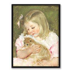 Mary Cassatt Sara trzymająca kota 30×40