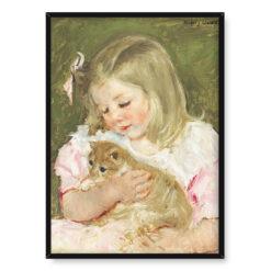 Mary Cassatt Sara trzymająca kota 50×70