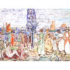 Maurice Prendergast Plaża z niebieskim drzewem — produkt cyfrowy do pobrania