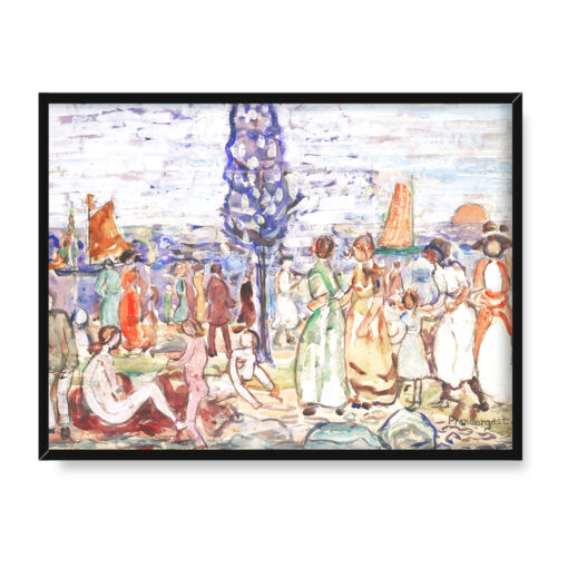 Maurice Prendergast Plaża z niebieskim drzewem 40x30