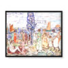 Maurice Prendergast Plaża z niebieskim drzewem 50×40 w RAMIE